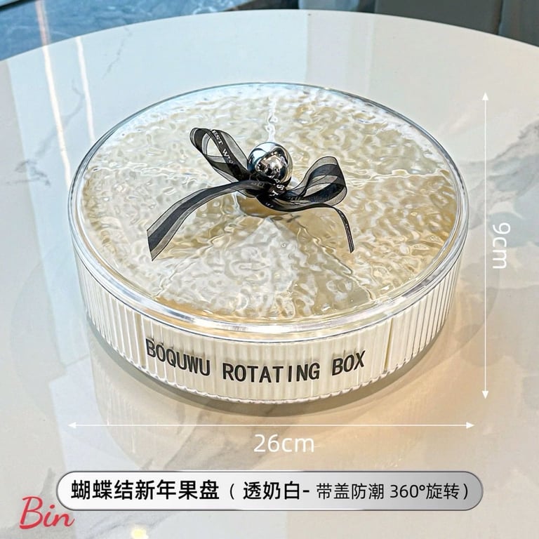 Khay Đựng Bánh Kẹo Xoay 360 độ Tết 2025