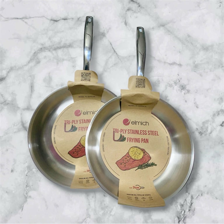 CHẢO INOX TRI-PLY ELMICH 24 26CM