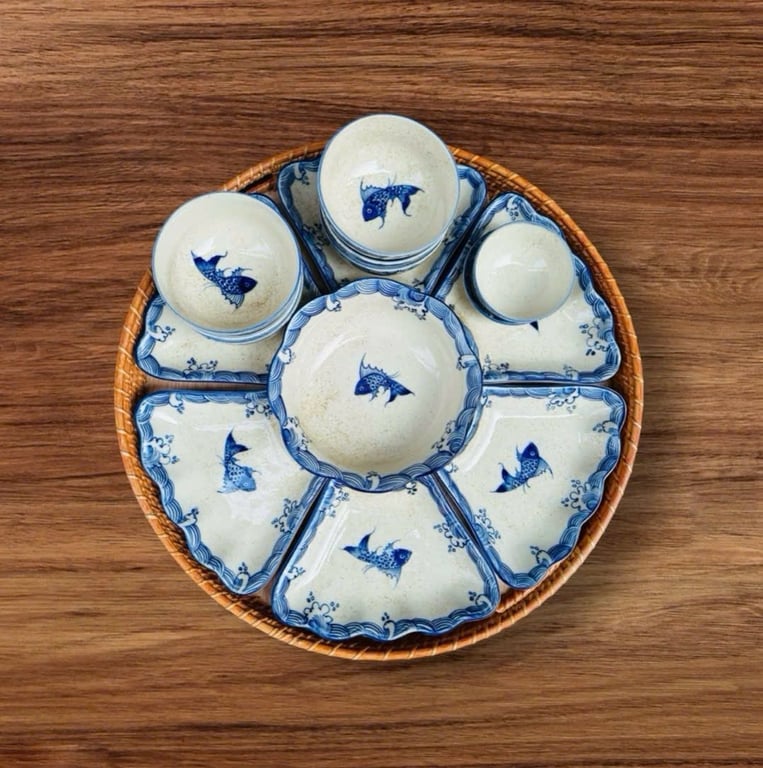 BỘ BÁT ĐĨA HOA MẶT TRỜI 15 món