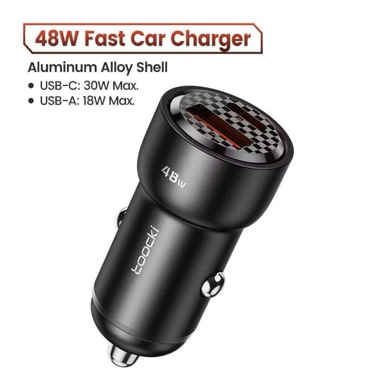 TOOCKI 48W – Tẩu sạc ô tô công nghệ cao 2 cổng PD & USB
