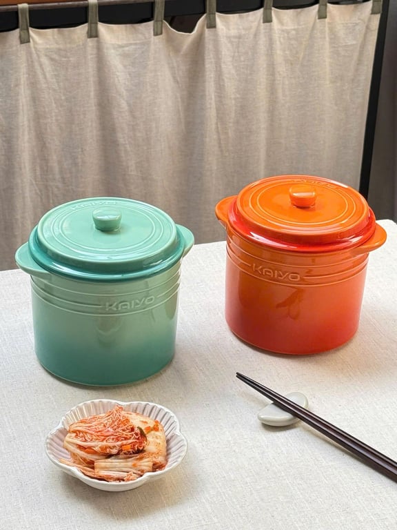 Hũ gốm muối dưa cà, đựng mỡ lợn cầu vồng Kaiyo