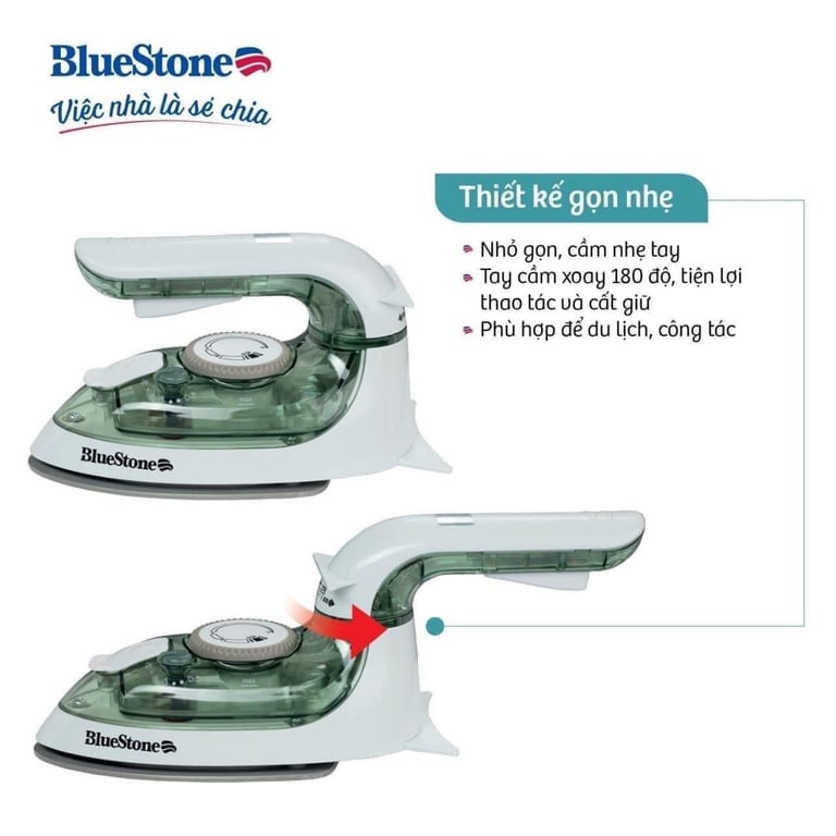 Bàn Là Hơi Nước Mini BlueStone