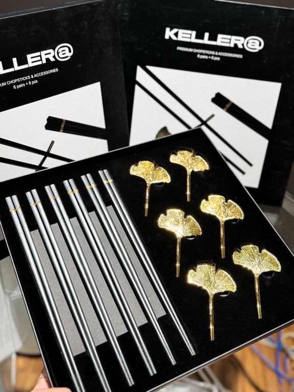 Bộ đũa & gác đũa lá Ngân Hạnh cao cấp – thương hiệu KELLER