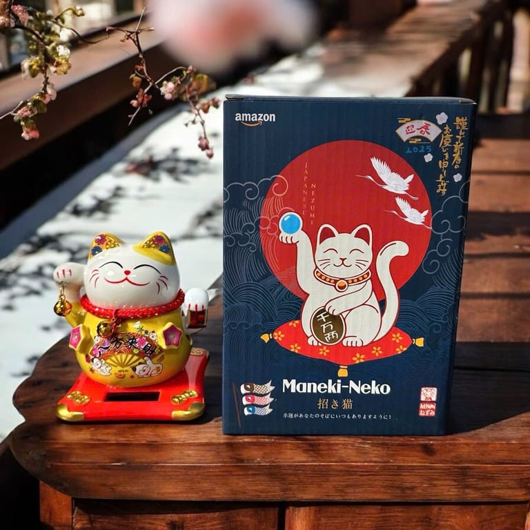 Mèo Thần Tài Năng Lượng Mặt Trời Vẫy Tay 11CM