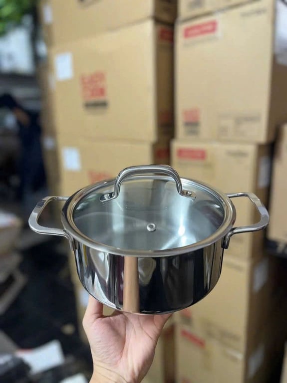 NỒI INOX ĐÁY LIỀN NGUYÊN KHỐI KIMSCOOK VUNG KÍNH sz 24-28cm