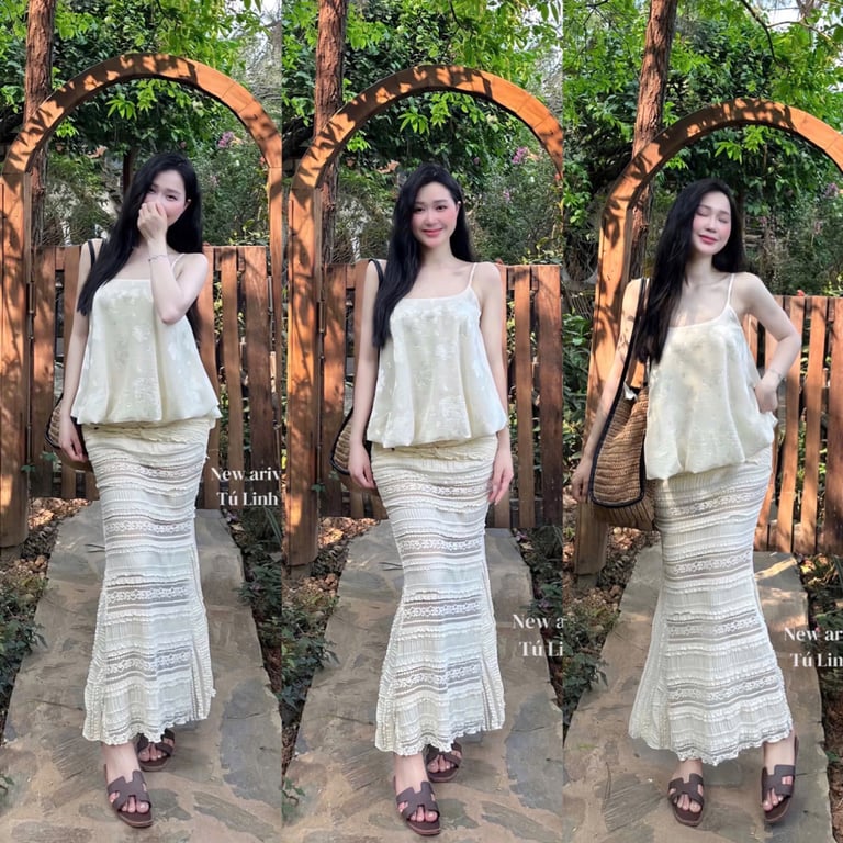 Maxi 2 dây ( trắng )