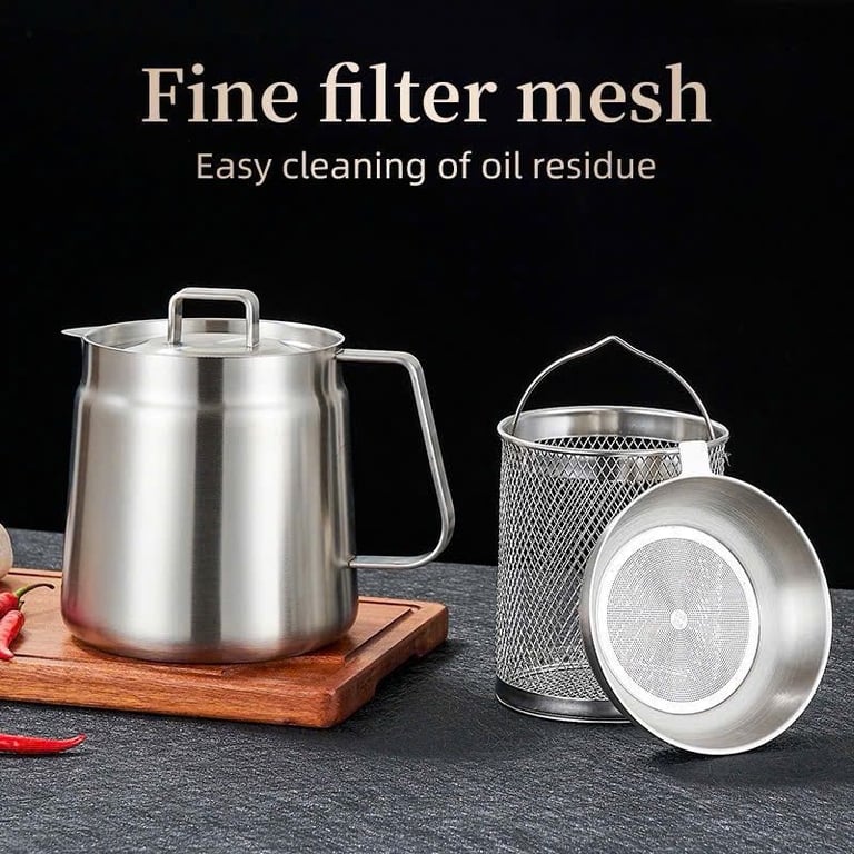 BÌNH LỌC DẦU ĂN INOX 304 CAO CẤP 2L