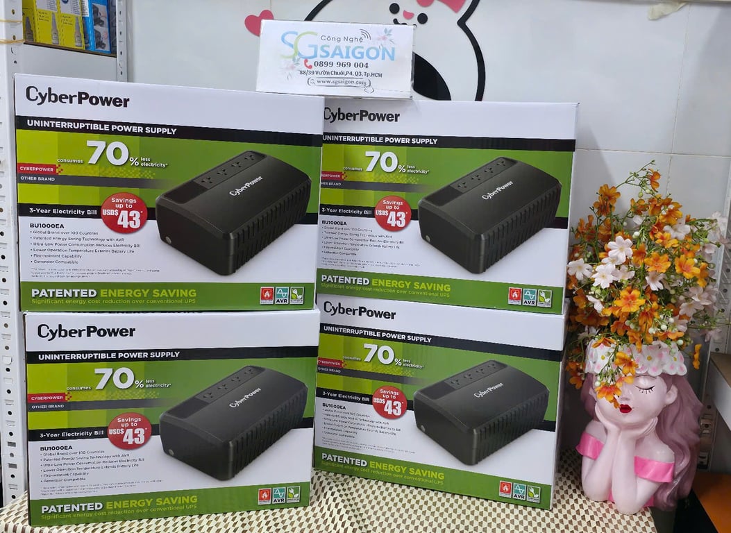 Bộ lưu điện UPS CyberPower Line-interactive BU1000EA (1000VA/600W)