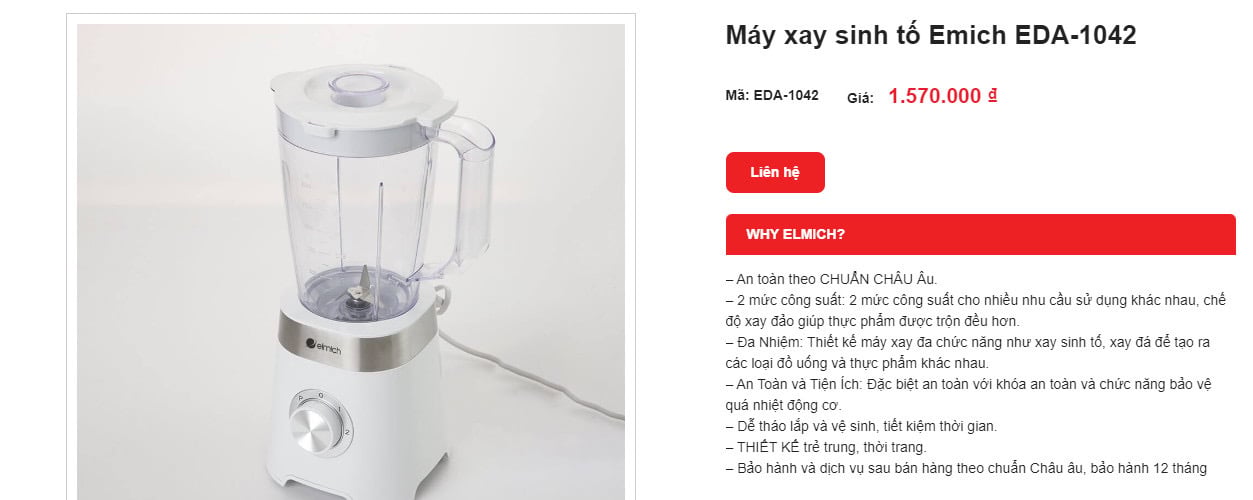MÁY XAY SINH TỐ ELMICH EDA-1042