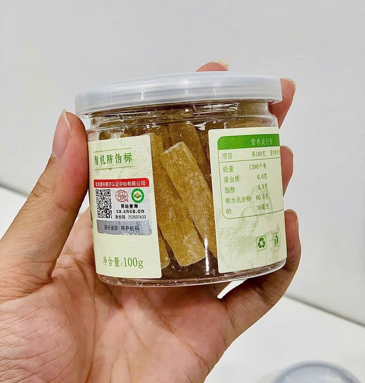 HỘP KẸO GỪNG HỮU CƠ LÀM THỦ CÔNG ĐẠT CHUẨN CHÂU ÂU