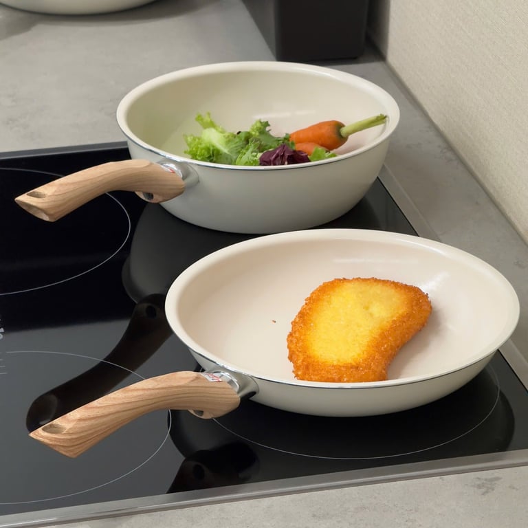 Chảo chống dính ceramic Kakusee Nhật Bản size 20 sâu-22 cạn