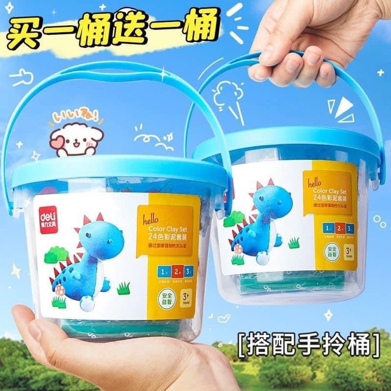 SET THÙNG 24 GÓI ĐẤT SÉT ĐẤT NẶN TỰ KHÔ DELI CAO CẤP SIÊU NHẸ