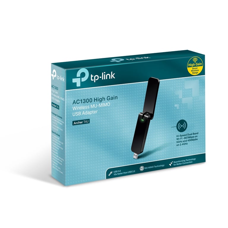 Bộ Chuyển Đổi USB WiFi Băng Tần Kép Archer T4U Chuẩn AC1300