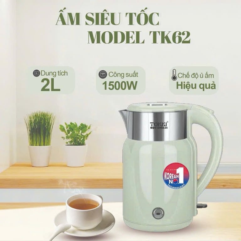 ẤM SIÊU TỐC TOKKI 2L 1500W