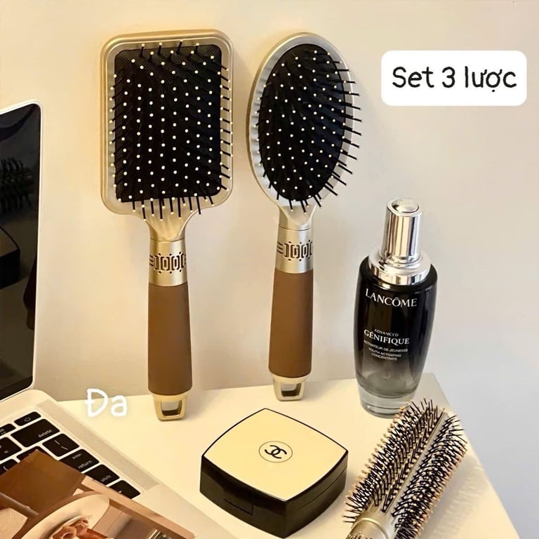 Set 3 chiếc lược cao cấp (gỡ rối + chải khô nhanh + bảo vệ tóc) sale 70%