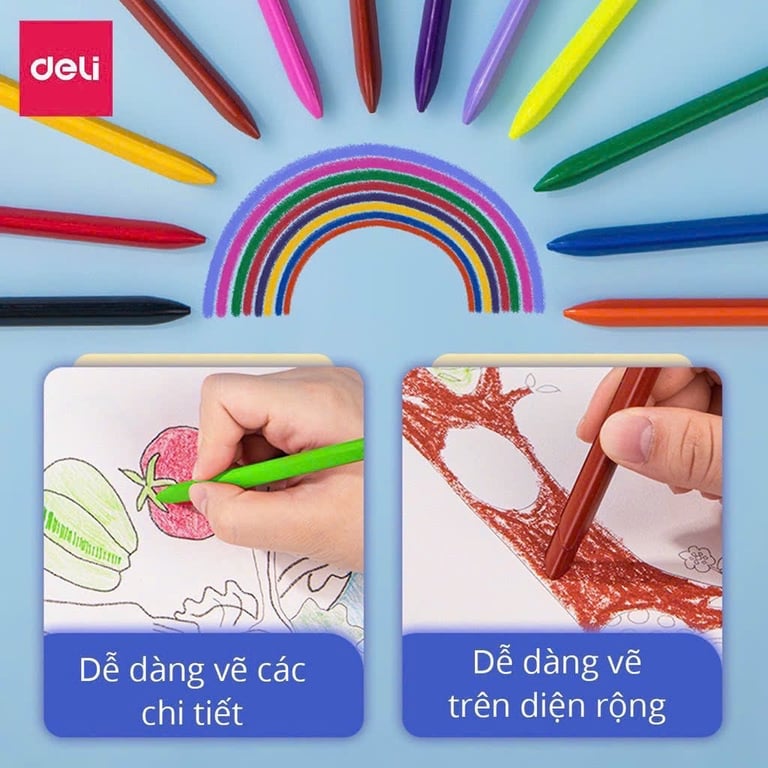 HỘP BÚT SÁP MÀU HỮU CƠ 36 MÀU HÃNG DELI 🌈