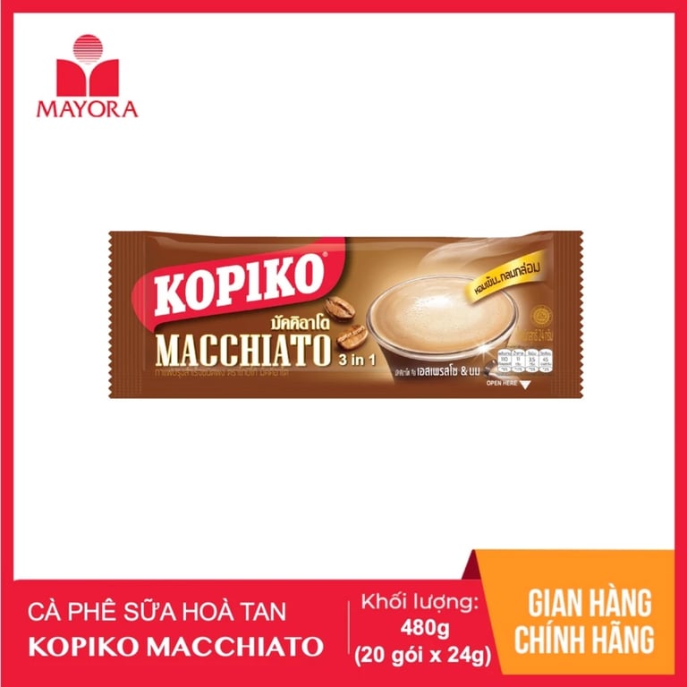 Cà phê sữa hòa tan Kopiko - Bịch 20 gói x 24g