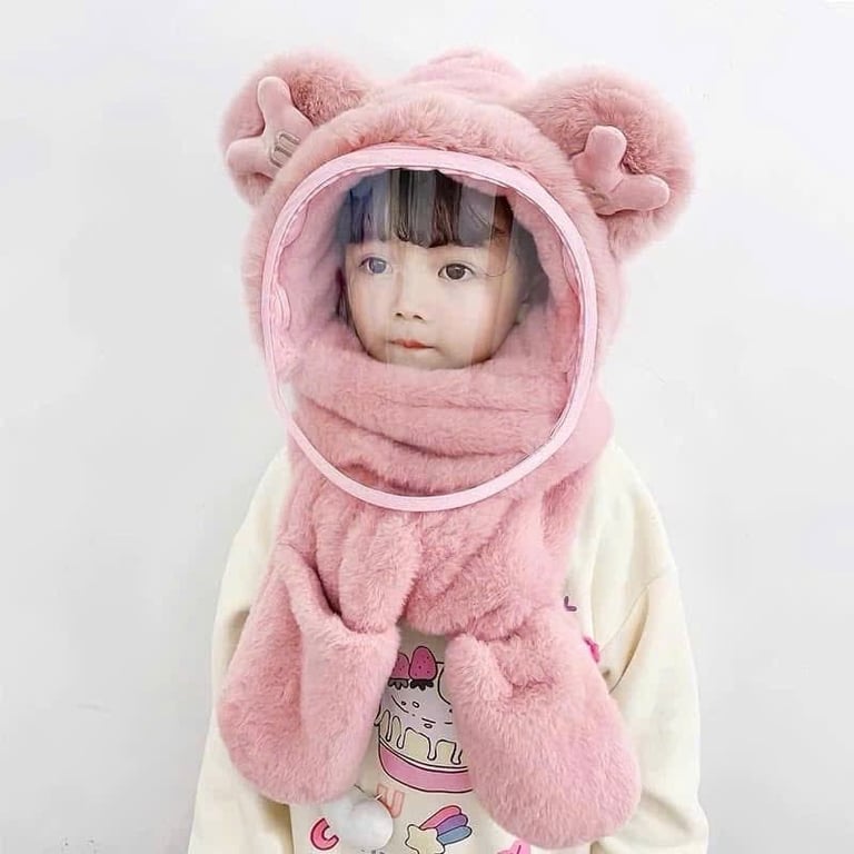 Mũ Tai gấu chữ M 944 kèm kính cho Trẻ Em từ 3-12 tuổi,