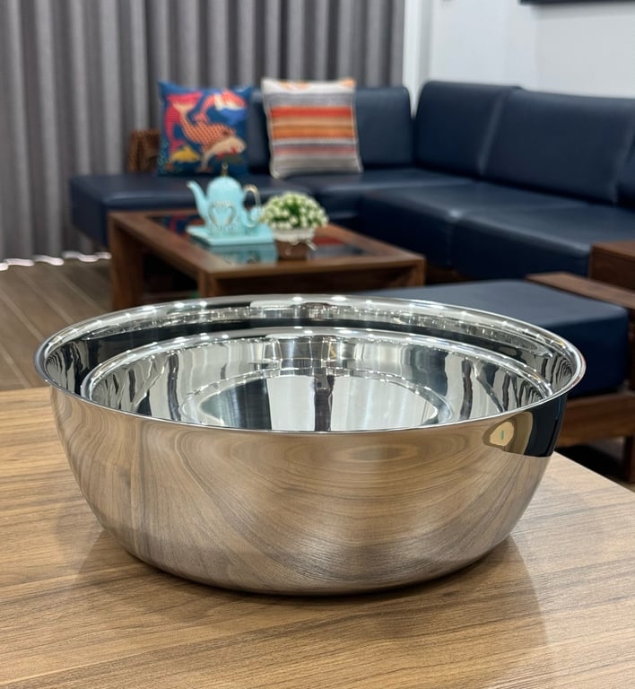 TÔ TRỘN THỨC ĂN KIÊM CHẬU RỬA INOX BOSSD, Size 24/28cm