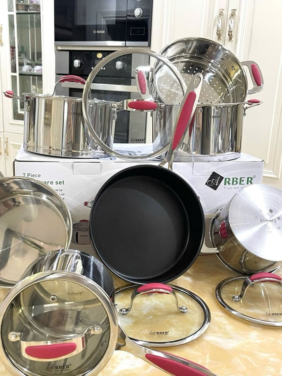 BỘ NỒI ĐỨC INOX 7 MÓN ARBER RUBY KINH ĐIỂN