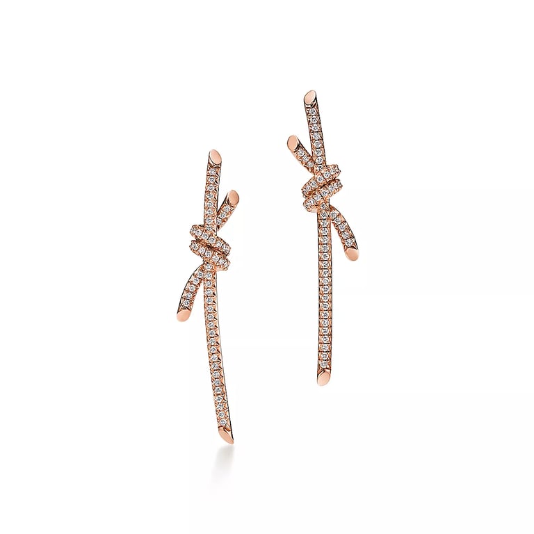 Tiffany Knot Drop Earrings full Diamond