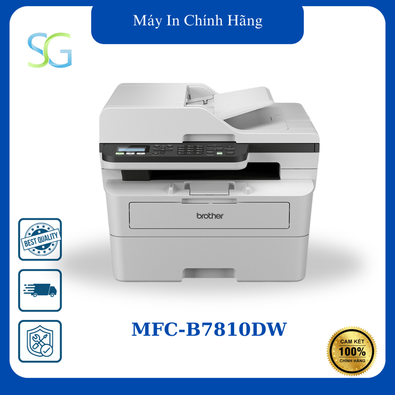 Máy In Laser Đa Năng Trắng Đen Brother MFC-B7810DW (In đảo mặt/ Scan ADF 1 mặt'/ Copy/ A4/ USB/ LAN/ WIFI)