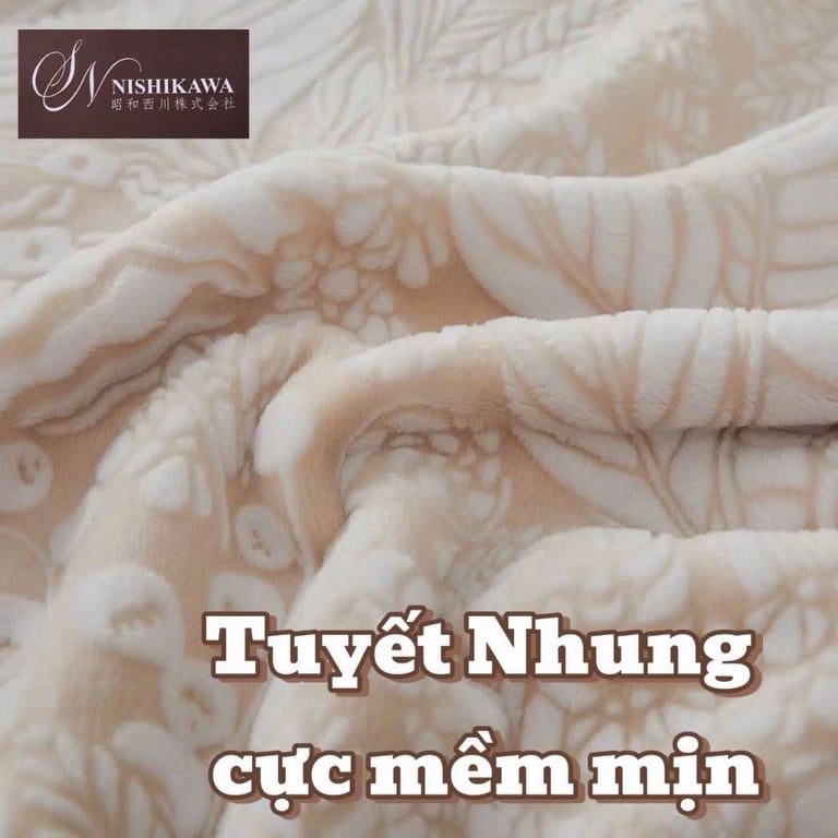 CHĂN LÔNG CỪU 3D NHUNG SỮA NHẬT NISHIKAWA 2024