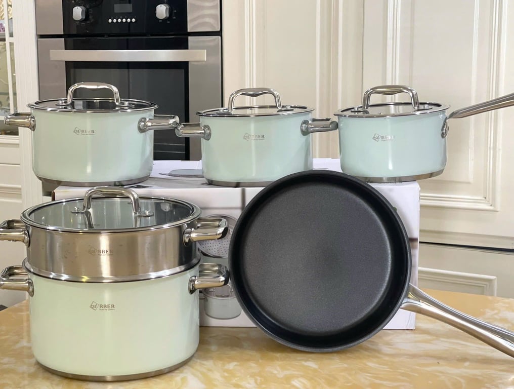 BỘ NỒI 5 MÓN ARBER AN05XC ĐẦY ĐỦ NỒI CHẢO