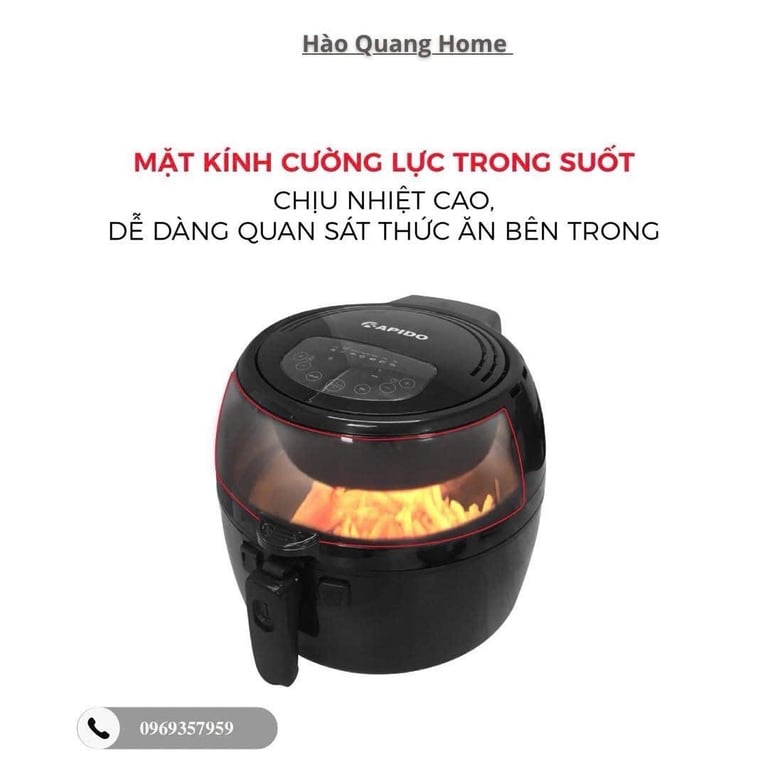 NỒI CHIÊN KHÔNG DẦU RAPIDO RAF6.5LM2