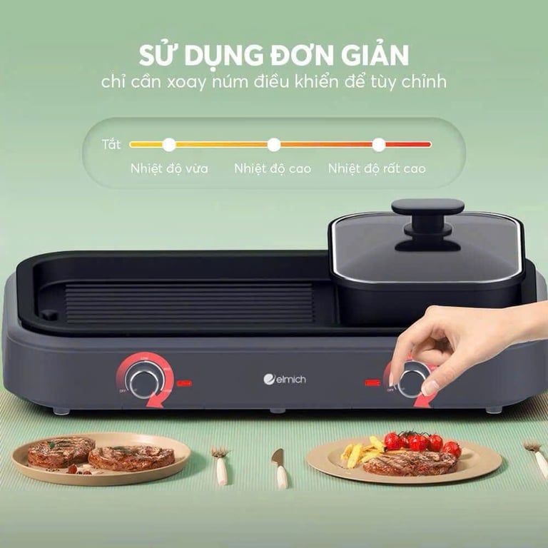 BẾP NƯỚNG LẨU ĐA NĂNG ELMICH HE-3908