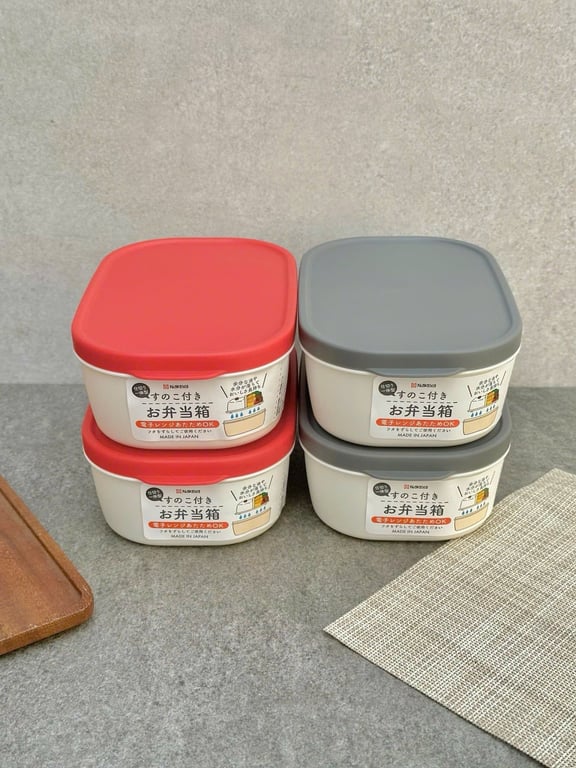 Set 4 Hộp đựng thực phẩm 2 lớp, chia 2 ngăn NAKAYA❤️