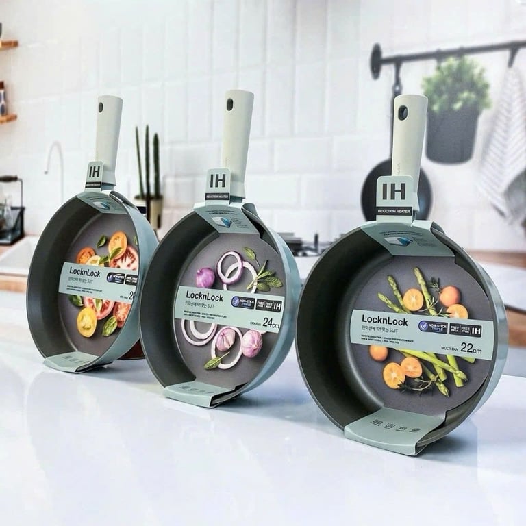 Chảo sâu lòng 22cm và nông lòng SUIT 24cm - 26cm LocknLock