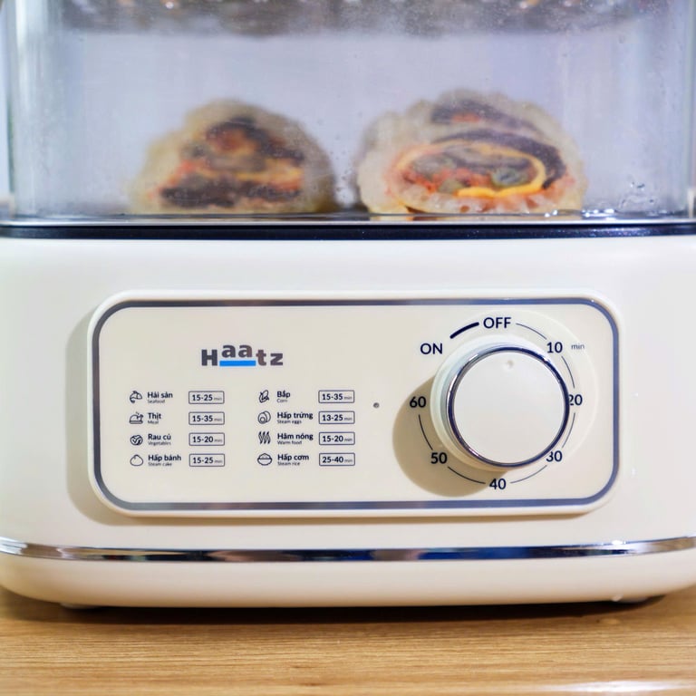 Nồi hấp đa năng 3 tầng núm cơ dung tích 10L Haatz
