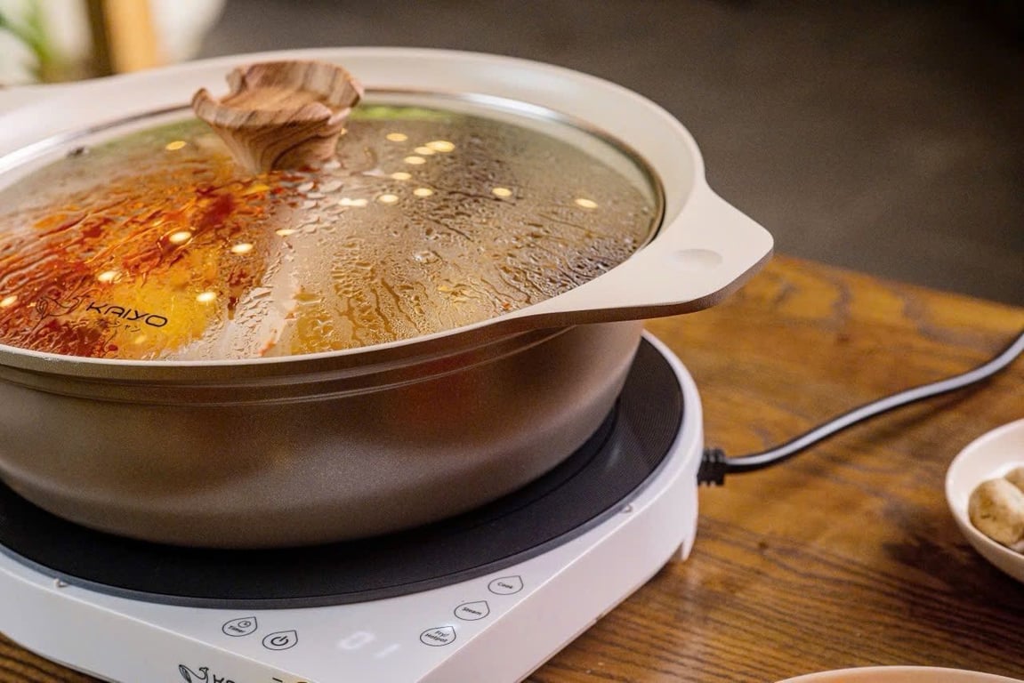 Nồi lẩu nhôm đúc 2 ngăn 26cm Kaiyo