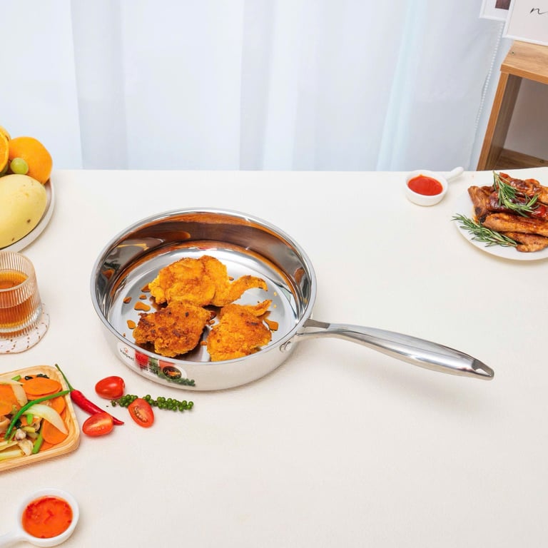 CHẢO INOX 3 LỚP LIỀN KHỐI KALPEN KAZLER OZ 16, 20, 24CM