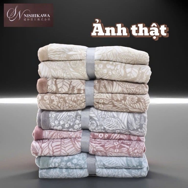 CHĂN LÔNG CỪU 3D NHUNG SỮA NHẬT NISHIKAWA 2024