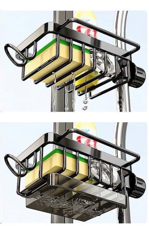 KỆ INOX ĐỰNG GIẺ RỬA BÁT KÈM KHAY HỨNG NƯỚC