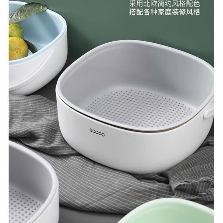 Chậu Rửa Kèm Rổ ECOCO có quai xách đường kính 27cm và 23cm❗️