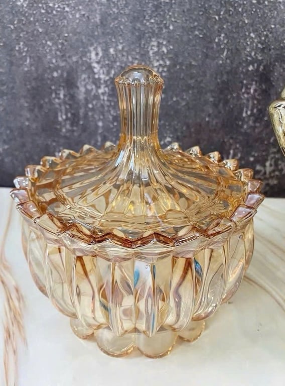 BỘ 6 HỘP MỨT TẾT THUỶ TINH KÈM KHAY