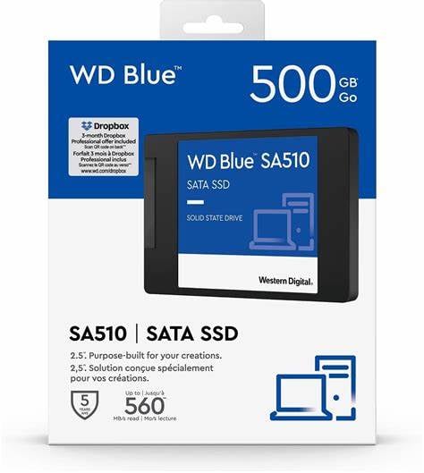 Ổ Cứng Máy Tính SSD WD Blue SA510 500GB WDS500G3B0A - Chính Hãng