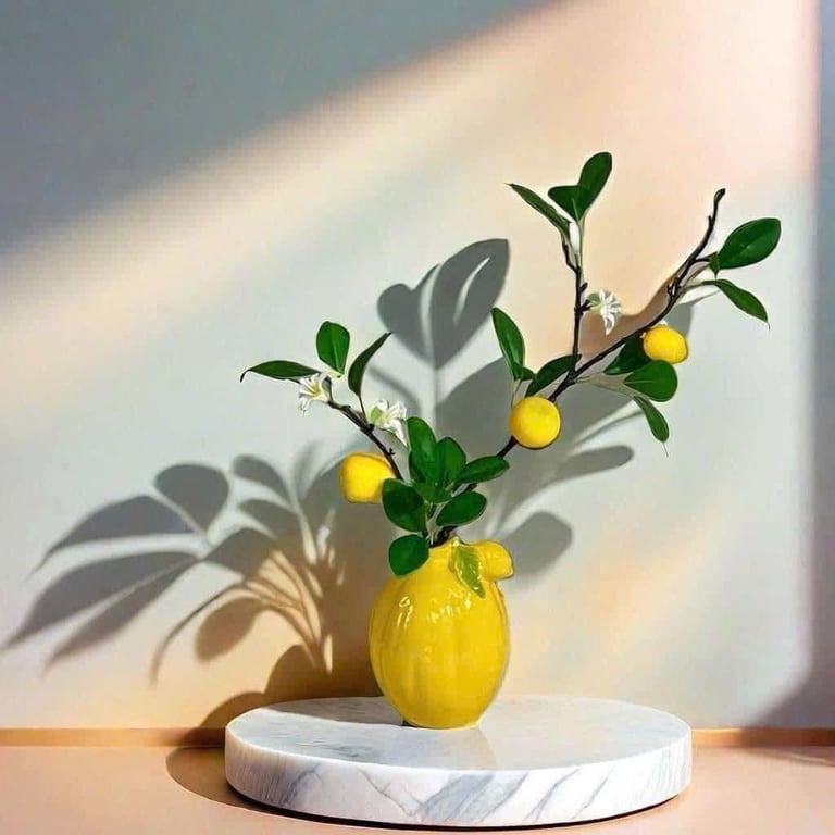 Cành chanh mỹ  kèm lọ xinh ơi là xinh