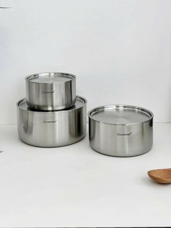 Âu có nắp inox nhà Chockmen size 12cm, 14cm