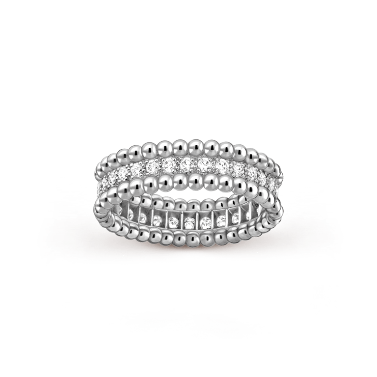 Perlée diamonds ring, 1 row