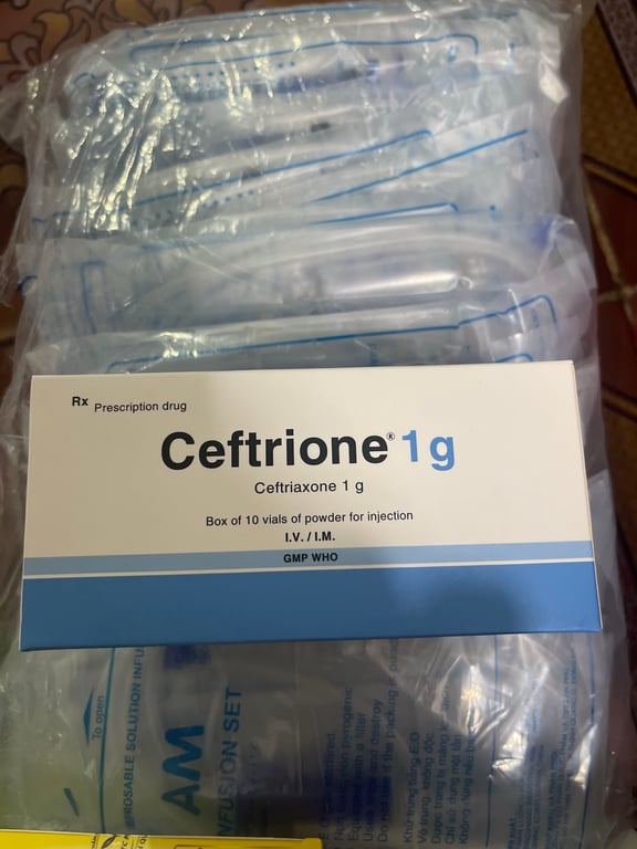 Ceftriaxon 1g chích bình định h/10lọ
