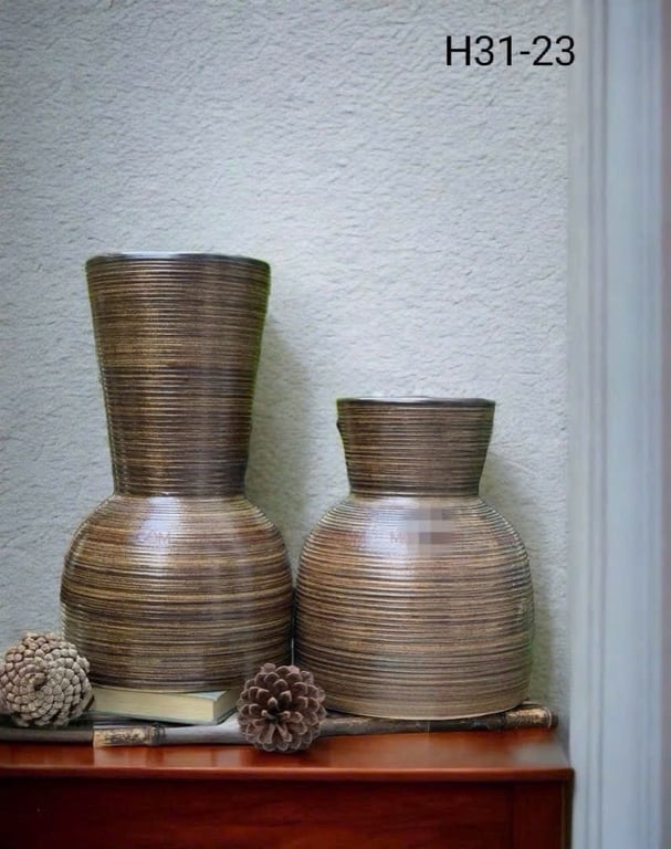 bình gốm Bát Tràng dáng đầm cao 23-31cm