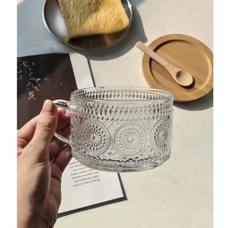 Set 2 cốc thuỷ tinh tiểu thư siêu đẹp