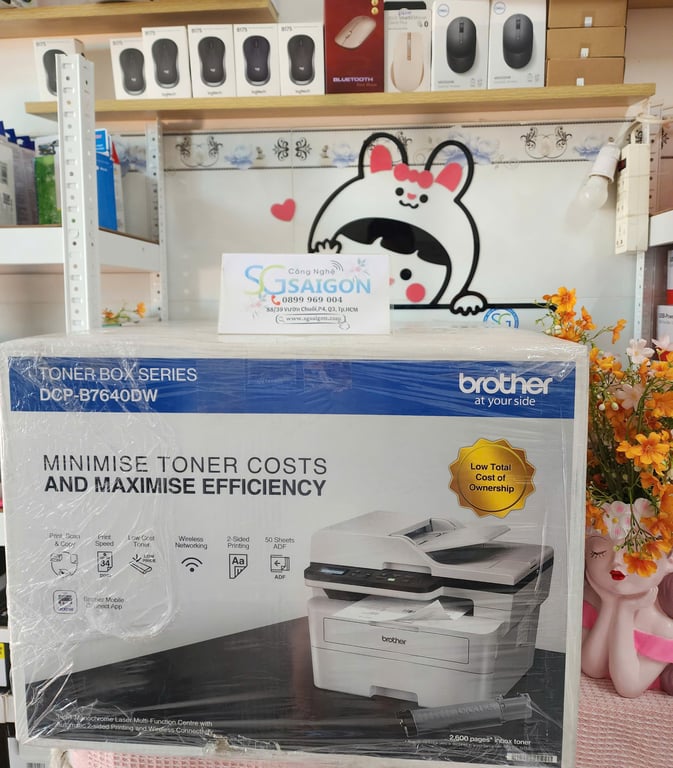 Máy In Laser Trắng Đen Đa Năng Brother DCP-B7640DW (A4/ Đảo Mặt/ Scan ADF 1 Mặt/ Copy/ USB/ LAN/ WIFI)