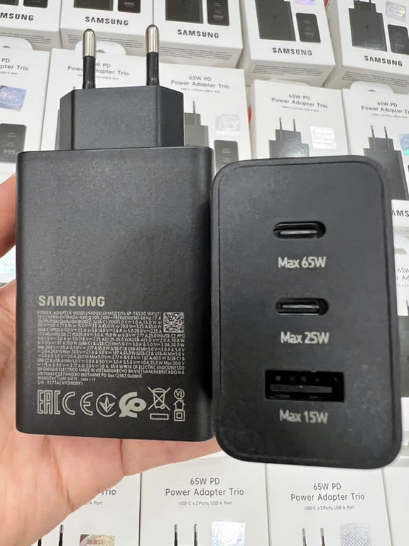 Cốc Sạc Samsung 65W Zin Box (3 Cổng Sạc)