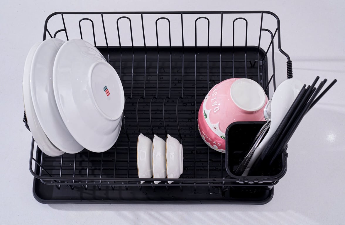 Giá đựng chén bát 1 tầng có khay hứng Kaiyo