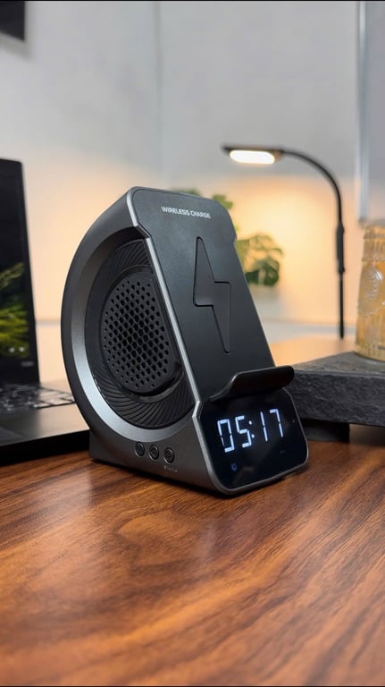 LOA BLUETOOTH iHIP (MỸ) SM02 – KIÊM SẠC KHÔNG DÂY & ĐỒNG HỒ BÁO THỨC